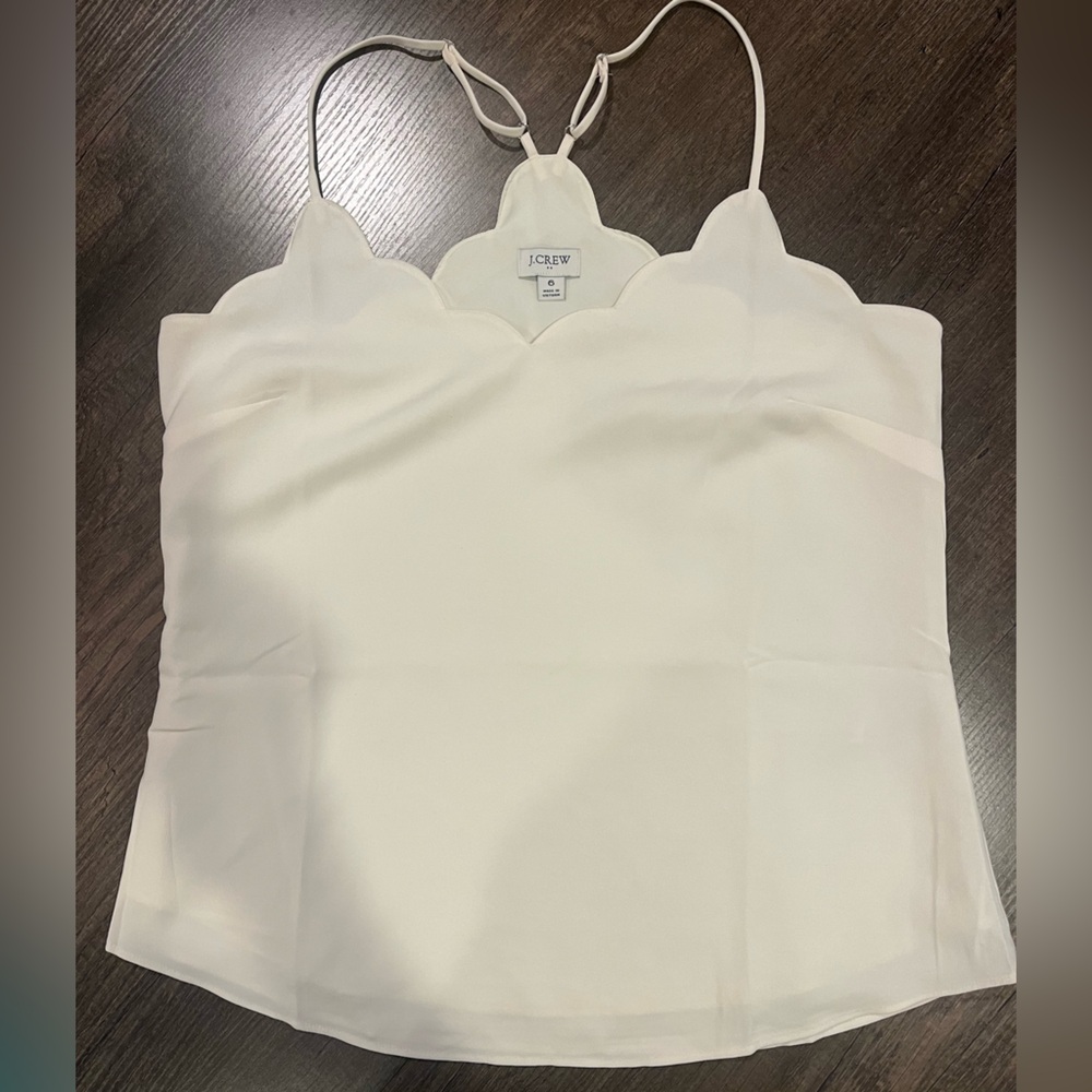 J. Crew cream scalloped Camisole
